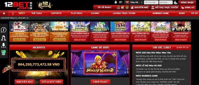 12Bet có đa dạng sản phẩm, sảnh chơi