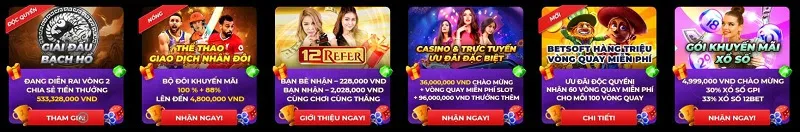 Nhà cái 12Bet thường xuyên tổ chức các chương trình khuyến mãi hấp dẫn