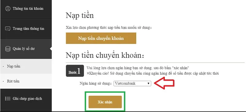 Nạp tiền siêu tốc chỉ vài bước đơn giản