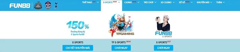 Cá cược Esport tại nhà cái Fun88