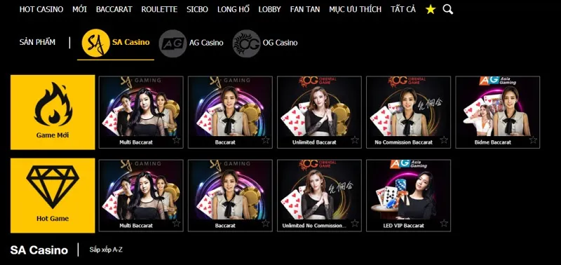 Đa dạng các sòng casino trực tuyến cùng các dealer xinh đẹp