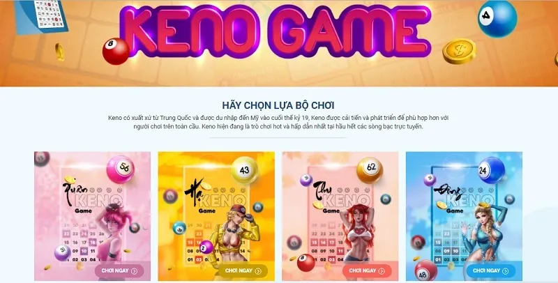 Sảnh Keno tại nhà cái 8Live