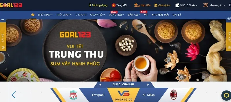 Giao diện đậm chất Việt của nhà cái Goal123