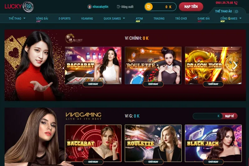 Sòng Casino cực chất tại Lucky88