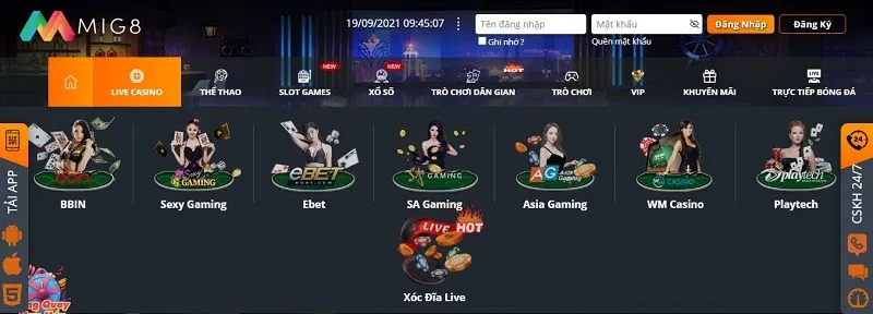 Tham gia các sòng live casino đầy hấp dẫn