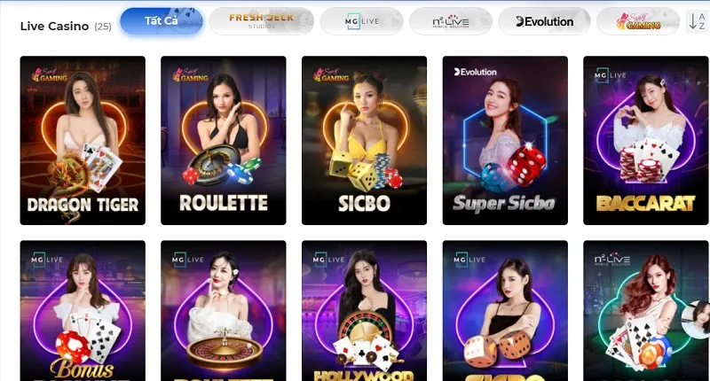 25 sòng live casino hấp dẫn cùng các dealer xinh đẹp