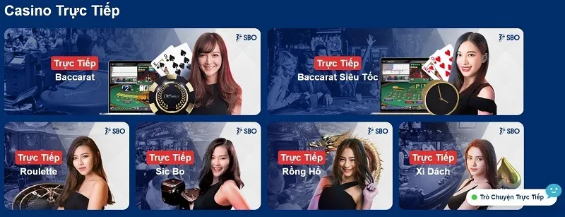 Live Casino tại nhà cái Sbotop