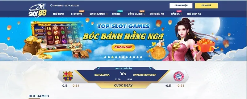 Giao diện thu hút của nhà cái Sky88