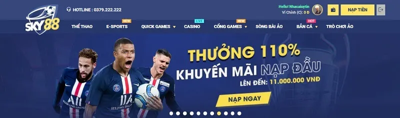 Khuyến mãi nạp thẻ của nhà cái Sky88