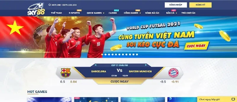 Trang chủ của nhà cái cá cược trực tuyến Sky88