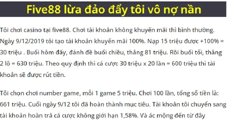 Những phốt về Five88 lừa đảo tràn ngập các trang báo