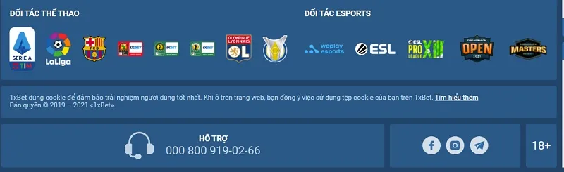 Các đối tác thể thao lớn đang hợp tác cùng nhà cái 1xBet