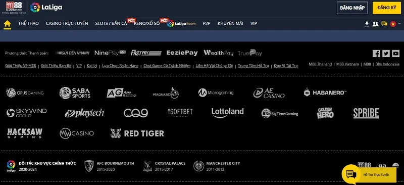 Số lượng đối tác cực lớn tại nhà cái M88