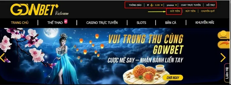 Vào trang chủ của nhà cái GDWbet