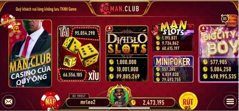 Cổng game bài Manvip Club quá đẳng cấp