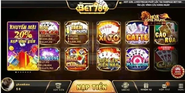 Hệ thống trò chơi Bet789 Vin