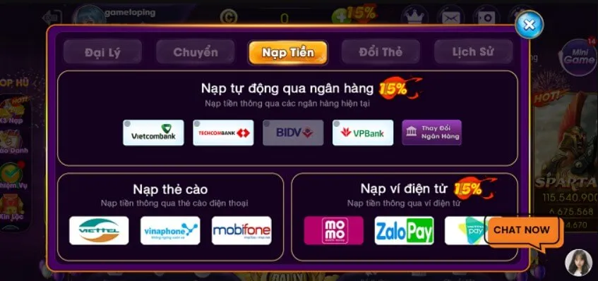 Bước 3: Tiến hành nạp tiền vào tài khoản