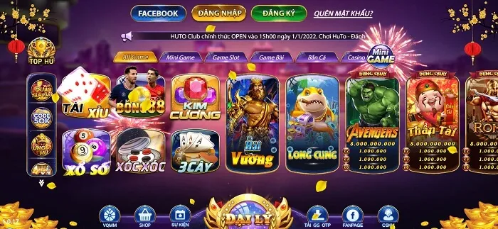 Kho game đồ sộ với những tựa game hot hit. 