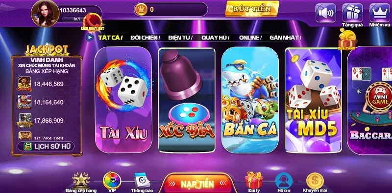 Khám phá Top những trò chơi HOT nhất tại 68 game bài