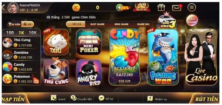 Điểm danh những sản phẩm game nổi bật chỉ có tại King86 Fun