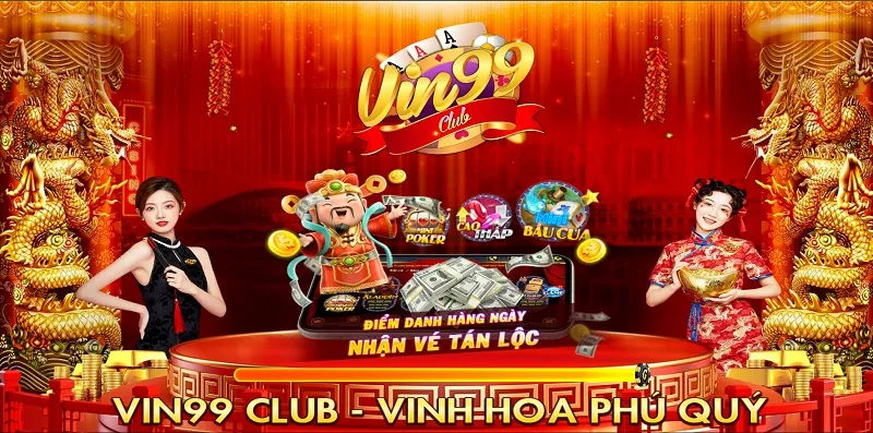 Giao diện đồ họa bắt mắt của cổng game VIN99 CLUB.