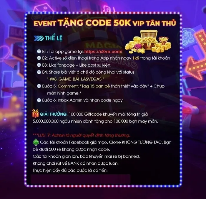 Nhận ngay X8 Club Giftcode 50k khi thực hiện đăng ký tài khoản