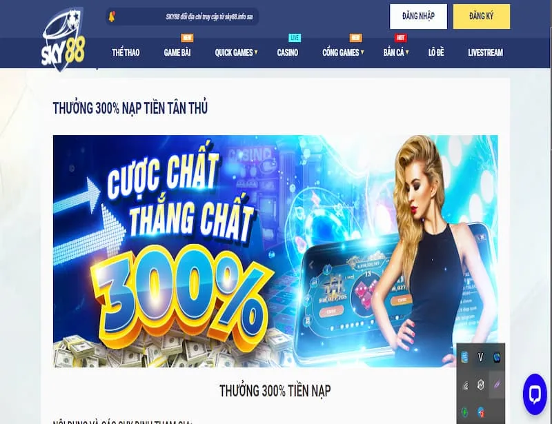 thưởng nạp Sky88