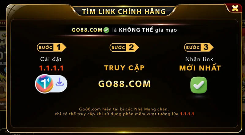 Truy tìm link chính hãng vào Go88 chưa đầy 1 phút cực kỳ uy tín