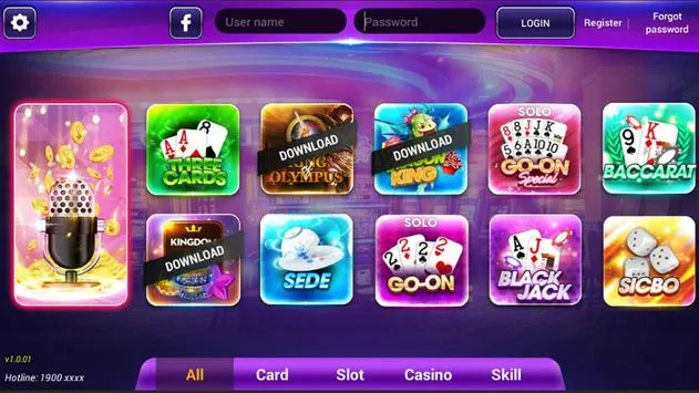 Một số tựa game tại cổng GAMVIP