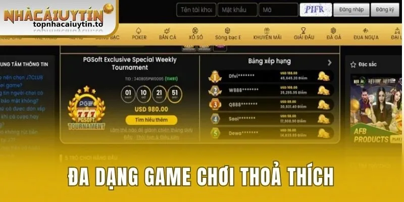 Những sảnh game đặt cược bất tận 