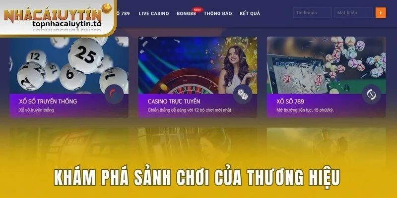 Khám phá sảnh chơi của thương hiệu