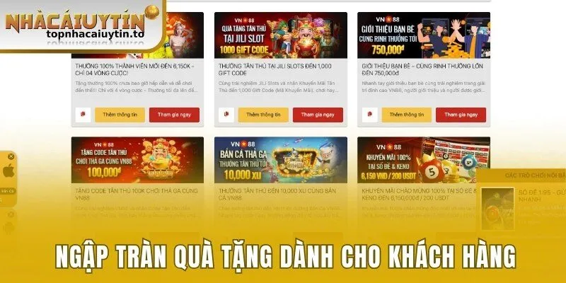 Ngập tràn quà tặng dành cho khách hàng