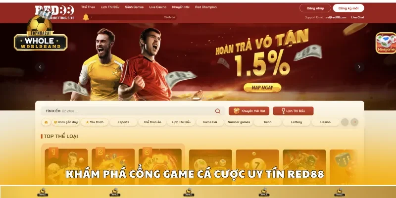 Khám phá cổng game cá cược uy tín Red88