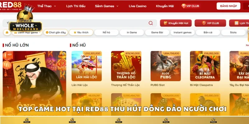 Top game hot tại Red88 thu hút đông đảo người chơi