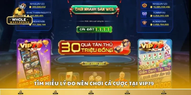 Tìm hiểu lý do nên chơi cá cược tại VIP79